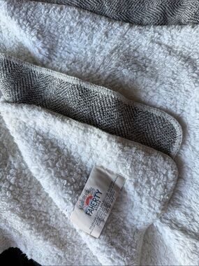 Faherty White Sherpa herringbone  lined blanket